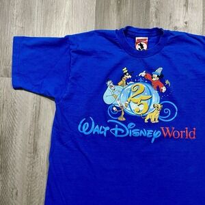 Vintage 1997 Walt Disney World 25th Anniversary Exclusive Size XL Blue Tshirt‎